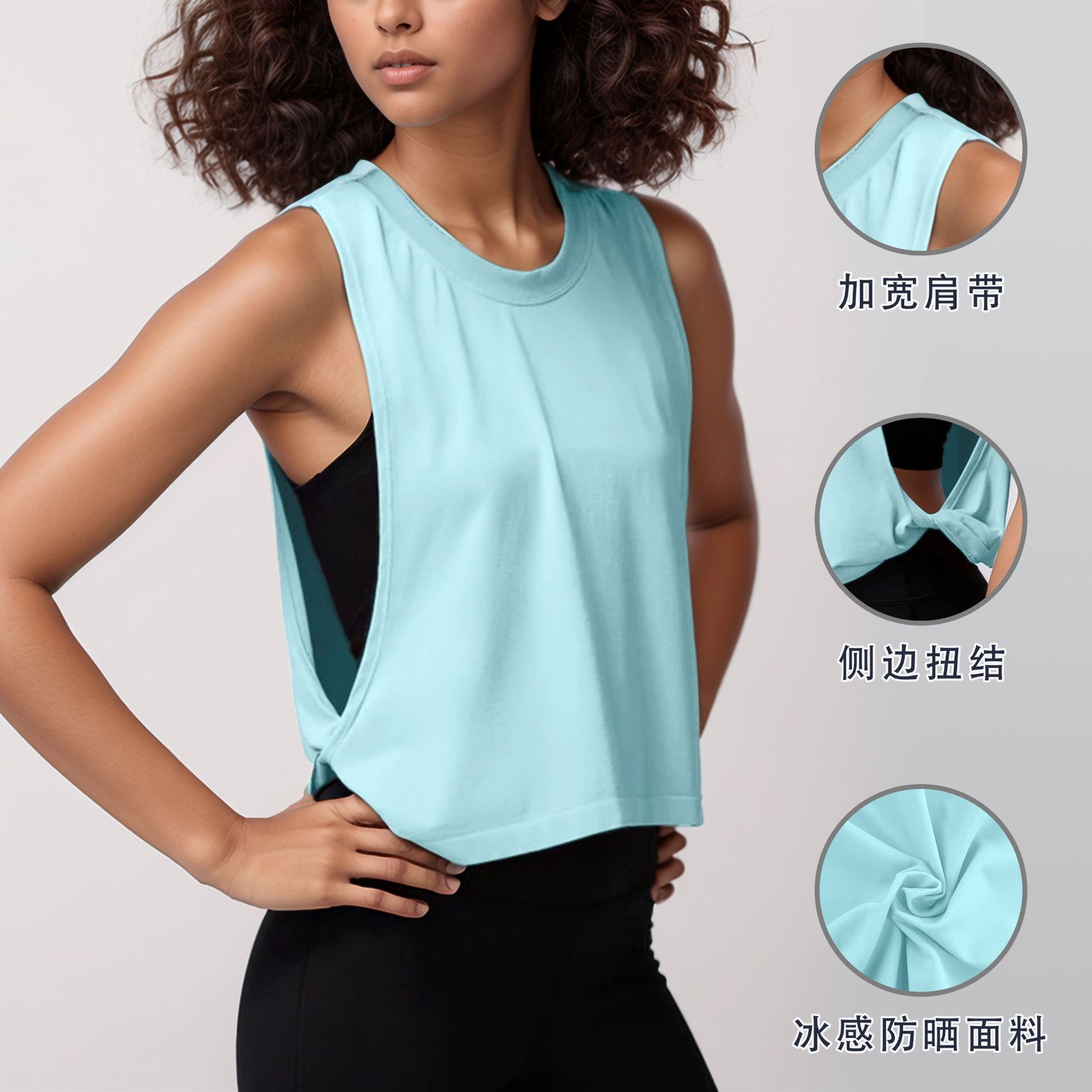 Loose Sleeveless Blouse Sports Vest for Women in Summer, Lightweight and Breathable Running Yoga Clothing Top Fitness Vest