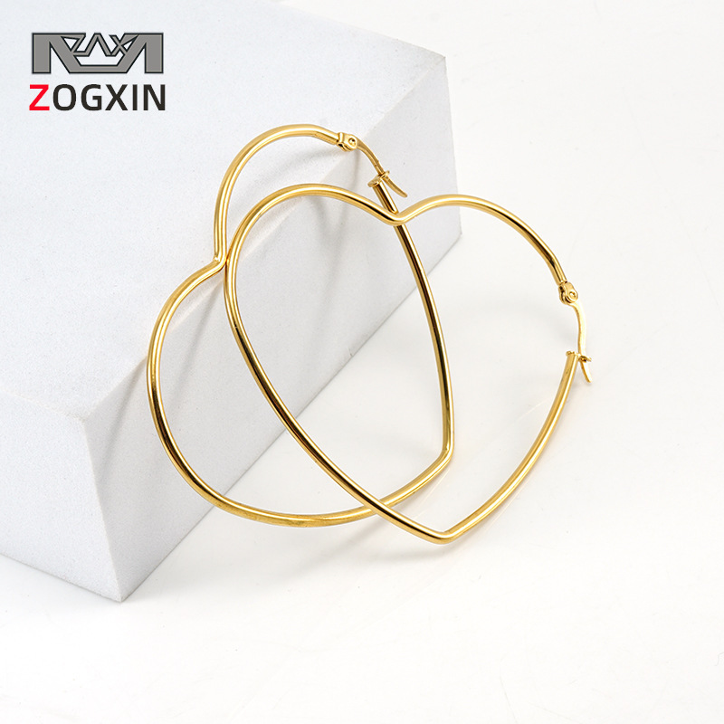 Pendientes de acero de titanio galvanoplastia pulido nueva línea redonda moda elegante estilo TikTok Comercio exterior joyería al por mayor mujeres