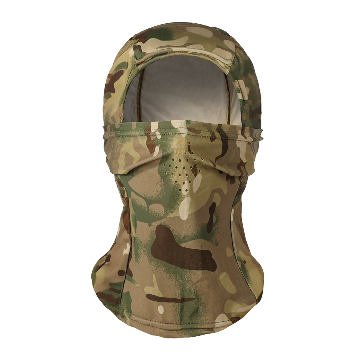 Camuflaje camping al aire libre pesca al aire libre máscara de secado rápido casco de viaje gorro interior orificio fresco y transpirable cubierta de seda de hielo