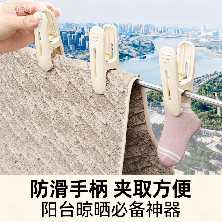 Plastic Clips for Clothes Drying, Household Non-Marking Clips for Socks, Windproof Fixing Clips for Clothes, Towels, Bed Sheets, and Quilts