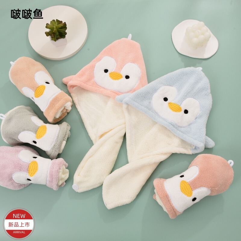 Coral Fleece Dry Hair Cap Thickened Water Absorbent Bath Cap Soft Cartoon Towel for Hair Personalized Processing and Export to Japan and Korea