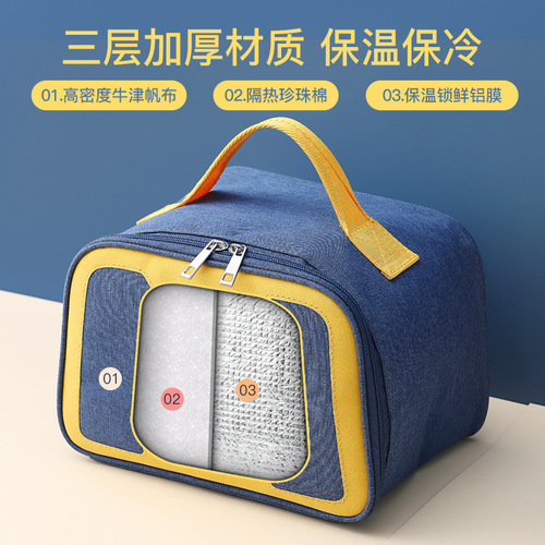 Aluminum foil portable lunch bag for office workers, portable thermal bag, lunch box bag, student picnic bag, cold ice bag