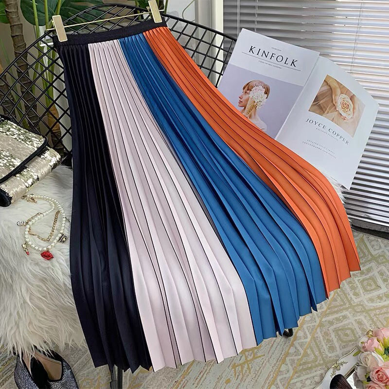 Amazon color matching pleated skirt wome...