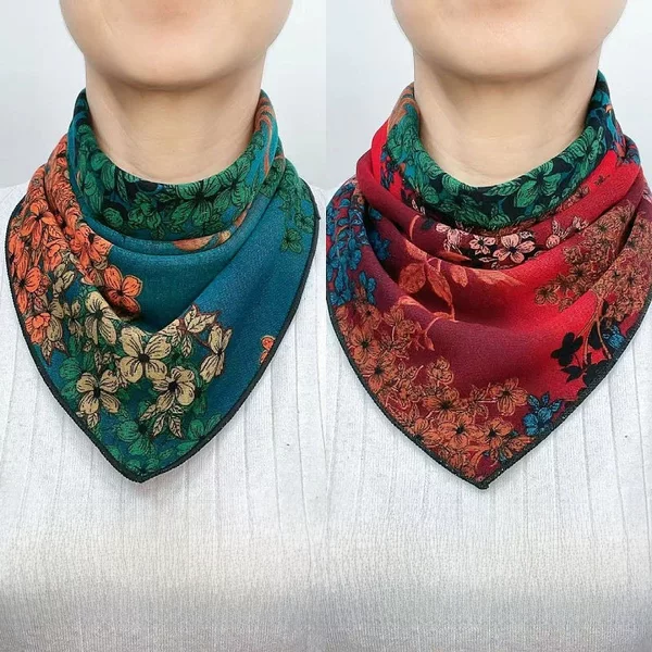 Double-layer double-sided triangle scarf Australian velvet cotton small scarf spring, autumn and winter neck protection warm scarf fashion fake collar scarf