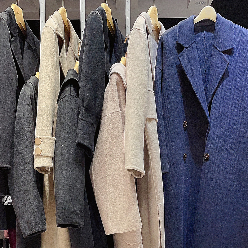 清仓双面毛呢羊绒大衣品牌折扣女装走份库存批发直播货源专柜剪标
