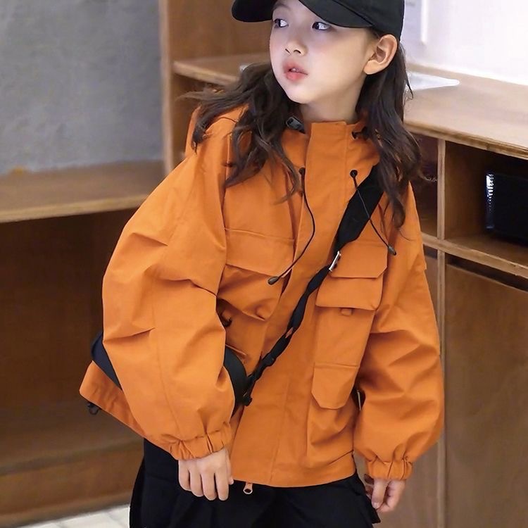 女童连帽冲锋衣春秋2026新款潮儿童春装上衣韩版女孩休闲外套洋气