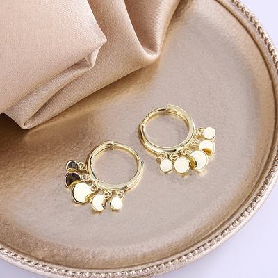 2021夏新品耳饰铜镀真金高工艺圆片心形五角星系列款耳扣厂家批发|ms