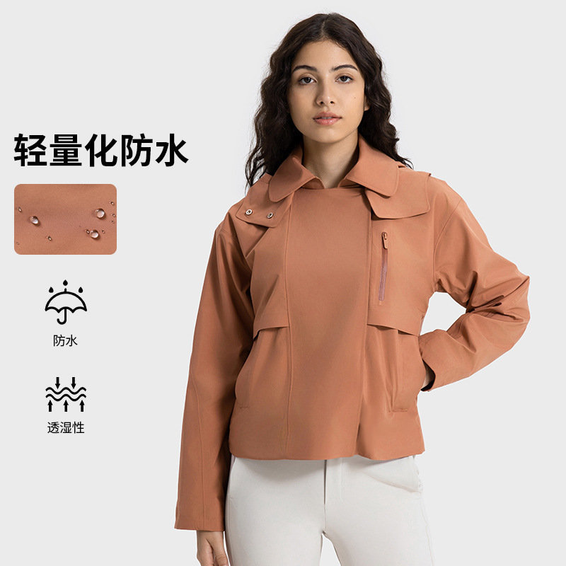América de otoño y invierno abrigo deportivo a prueba de viento, impermeable, transpirable, cálido, desmontable con capuchón al aire libre, abrigo corto