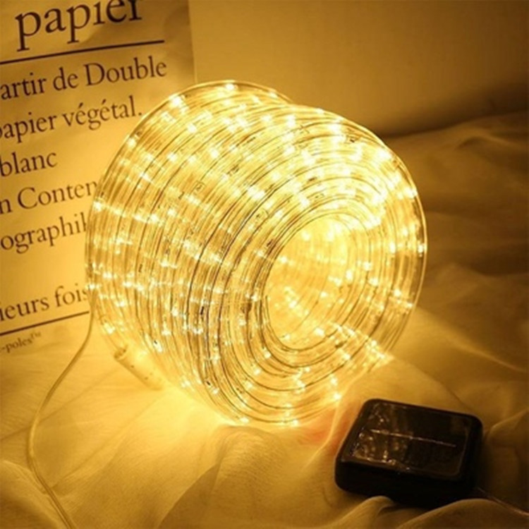 LED solar tubo de luz de cadena de alambre de cobre tubo de cuero de luz al aire libre impermeable tira de luz decorativa de Navidad patio luz de color Cadena de luz