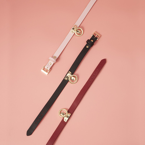 Sexy SM Leather Genuine Cowhide Dog Slave Neck Collar Alternative Bondage Couple Toys Sex Toys Wholesale Delivery
