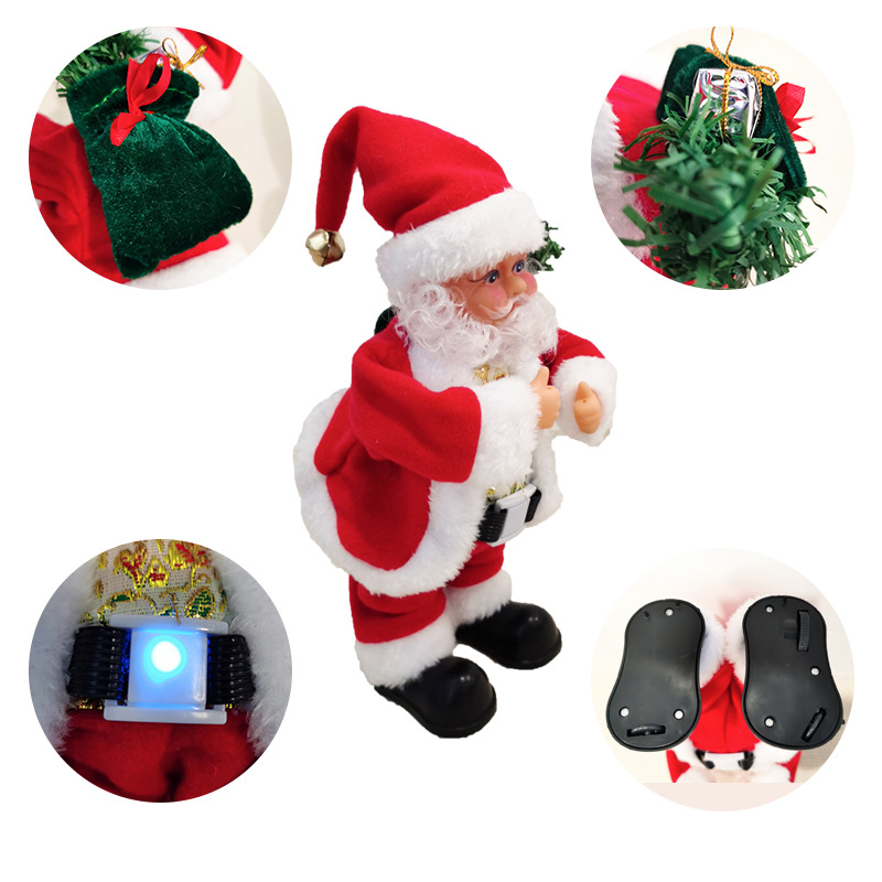 Nuevo diseño de escena de Navidad decoraciones de Navidad regalos de vacaciones bailando hip música eléctrica Santa Claus