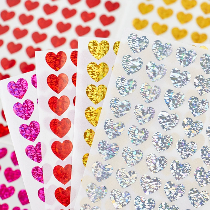 Горячая продажа трансграничный День Святого Валентина любовь лазерная наклейка diy ручная запись дневника декоративная наклейка в форме сердца