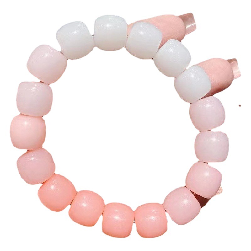 Luminosa imitación Bodhi gradiente color pulsera Pequeño Libro Rojo mismo estilo estudiante placa jugando alrededor del dedo suave Rosario pulsera al por mayor