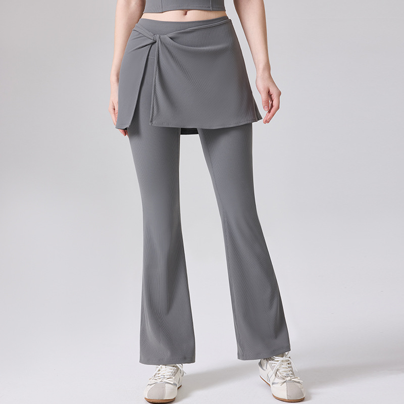 Nuevos pantalones transpirables de rosca desmontables, pantalones de cintura alta de dos piezas, pilates, yoga, pantalones de boquilla para mujeres