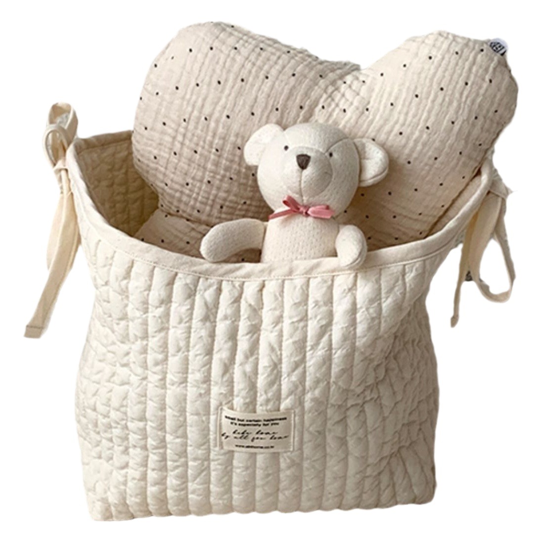 Corea del Sur ins acolchado bordado niños biberón pañales cuna colgando bolsa portátil pequeña bolsa chica pequeña bolsa monedero