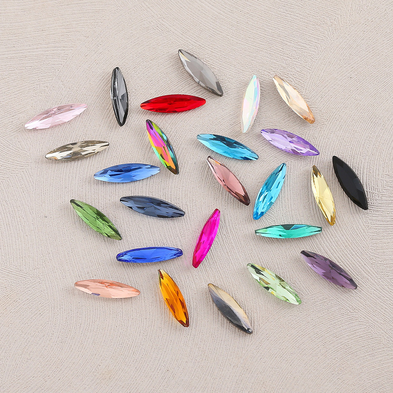 In stock wholesale slender horse eye pointed bottom Diamond real silver bottom Crystal sticking diamond nail sticking Diamond DIY clothing accessories