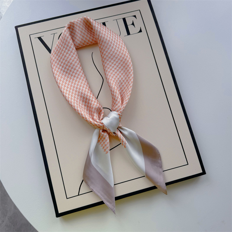 Bufandas de seda para mujeres primavera y otoño bufandas de moda para mujeres bufandas de cuello para maestros y empleados regalos de impresión de lujo ligero