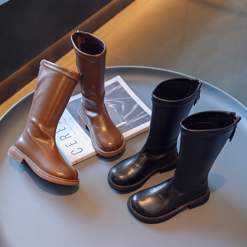 Girls' Boots, Long Boots, 2026 New Spring and Autumn Single Boots, Kidsren's High Boots, Little Girls' Princess Leather Boots, Long Boots