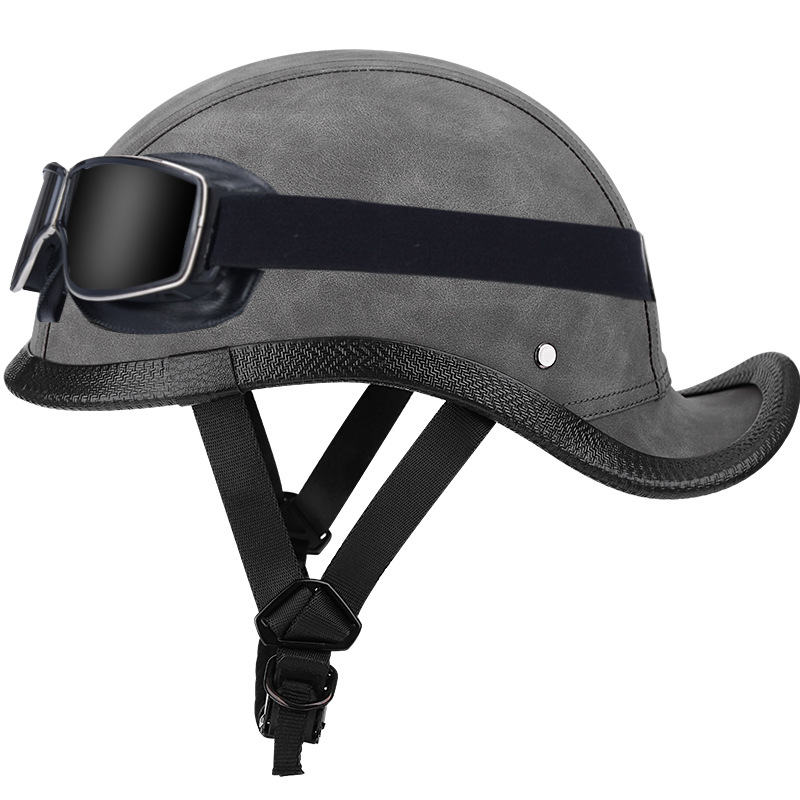 그레이 플레인 가죽 + 스퀘어 레트로 미러 콕 테일