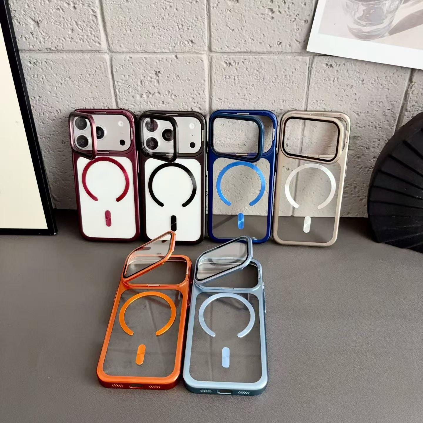 Funda Magnética con Soporte para iPhone 18 Pro de PC Anti-caídas