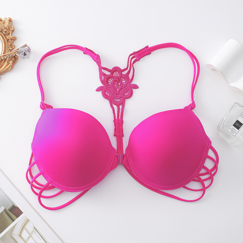 El comercio exterior sostén de la parte delantera de la hebilla de la moda sexy ropa interior de la niña lisa sin marcas de verano de espalda