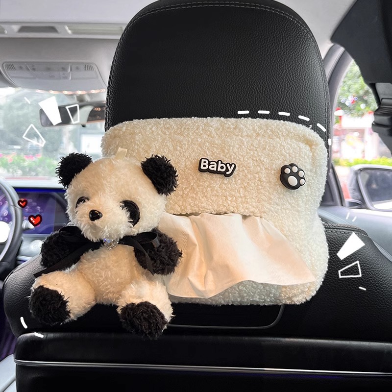 Caja de toallas para automóviles lindas muñecas de dibujos animados red panda rojo toallas para automóviles alquileres de automóviles interior caja de toallas para sombrillas