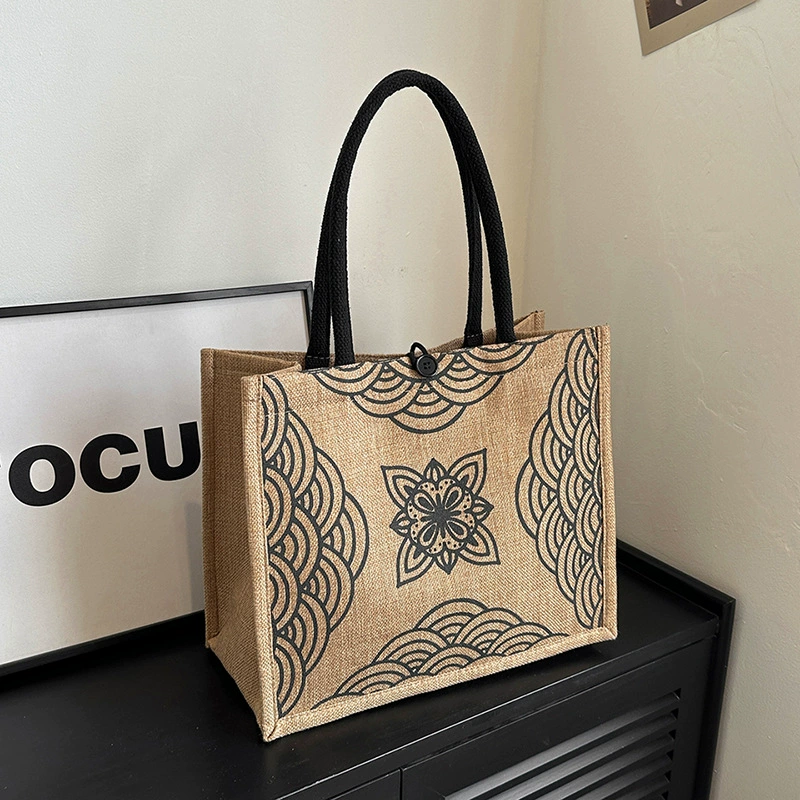 Новая толстая льняная сумка большая емкость бенто сумка для офисных работников льняная сумка для женщин оптом