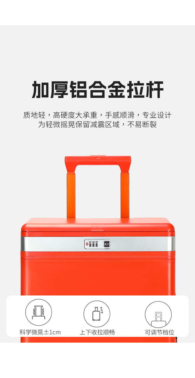 Vali kéo trang điểm có gương tích hợp đèn led, mở nắp bên hông, ngăn sâu lớn — Đêm cực đen + tay cầm đen + bánh xe đen chi tiết 19