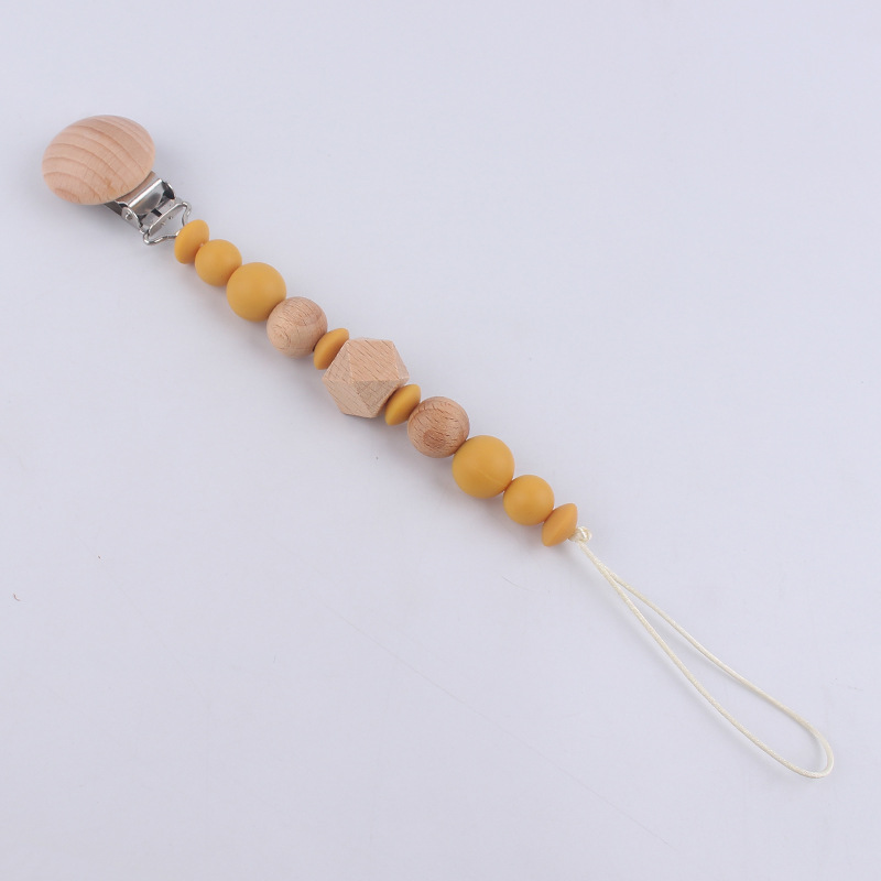 Nuevos suministros para bebés intervalo octogonal perlas Cadena de pezón calmante bebé mordedura molar Cadena de pezón cadena anti-caída