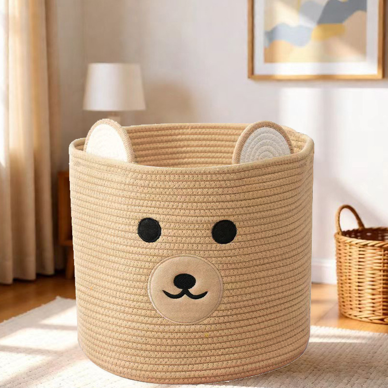 Panier de rangement en rotin tressé main avec couvercle anses_voghion.com