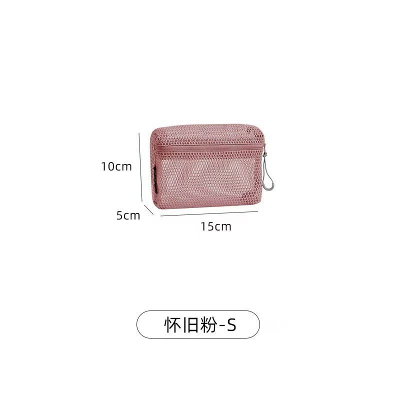 2024 nueva bolsa de cosméticos de nailon para mujer bolsa de lavado de viaje de malla portátil bolsa de almacenamiento bolsa de cosméticos bolsa de almacenamiento