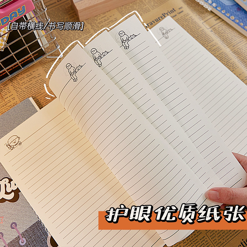 Estilo Denim B5 cuaderno de hojas sueltas de alto aspecto antiadherente mano desmontable clip de hojas sueltas núcleo de reemplazo libro de ejercicios