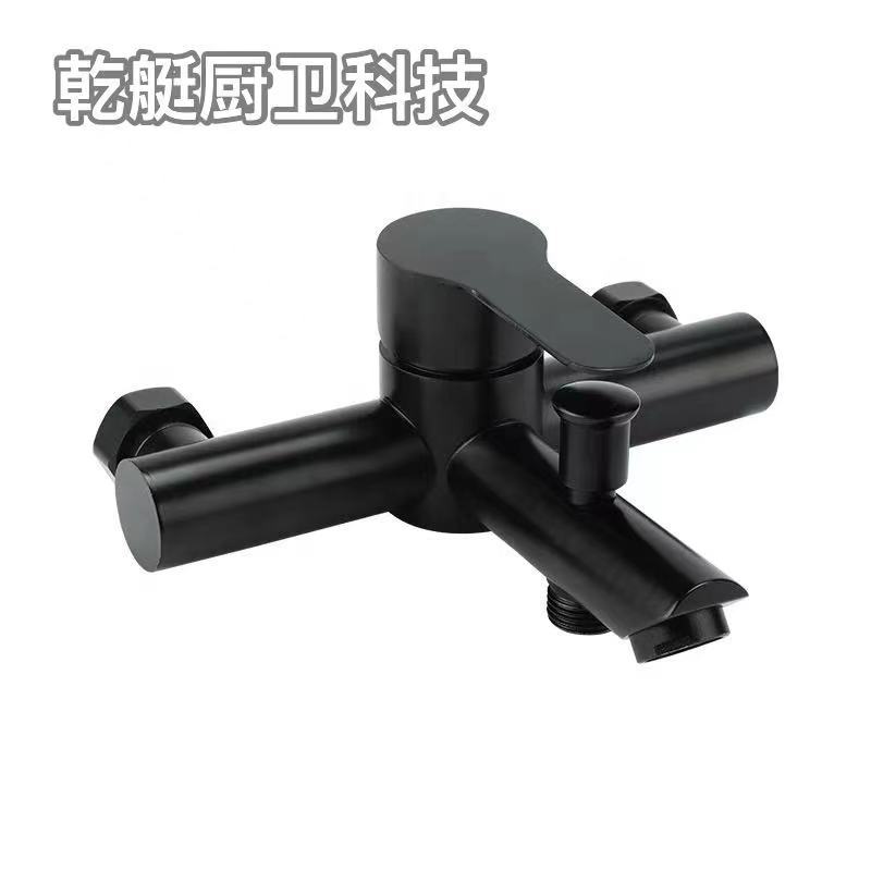 304 stainless steel bathtub three-in-one faucet, exposed shower faucet, cold and hot water mixing valve, simple shower head set undefined