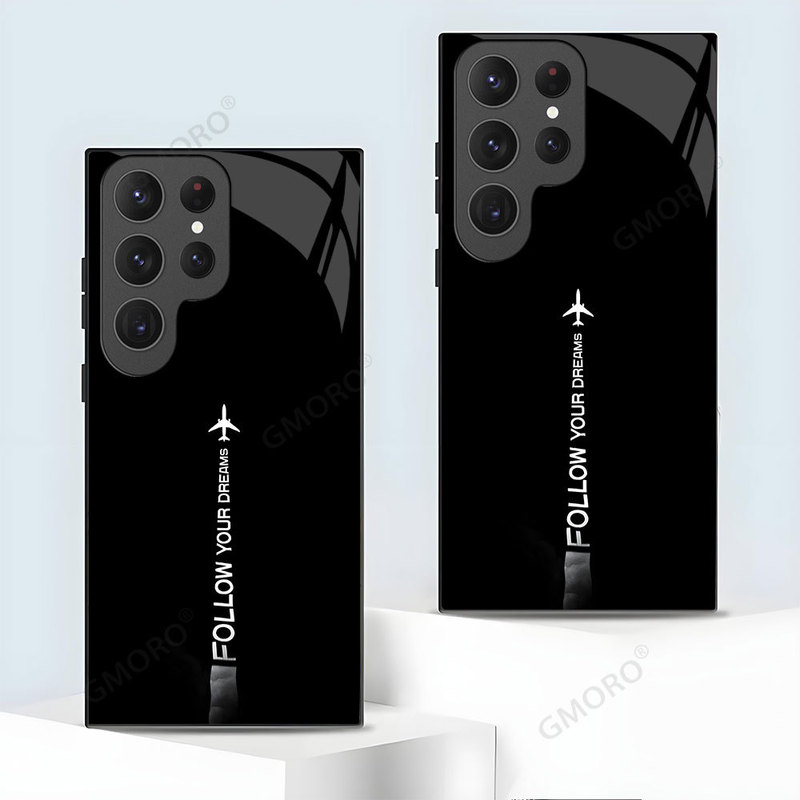 Aircraft Samsung S25Ultra Mobile Phone Case New Model A56 Creative S21Plus Simple Glass Case S20+ Protective Cover Aircraft Samsung S25Ultra Mobile Phone Case New Model A56 Creative S21Plus Simple Glass Case S20+ Protective Cover