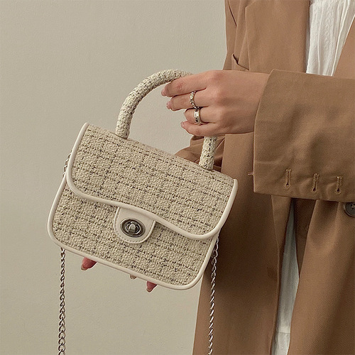 French niche design ins fashion handbag casual versatile diagonal chain bag small square bag women 2024 trendy