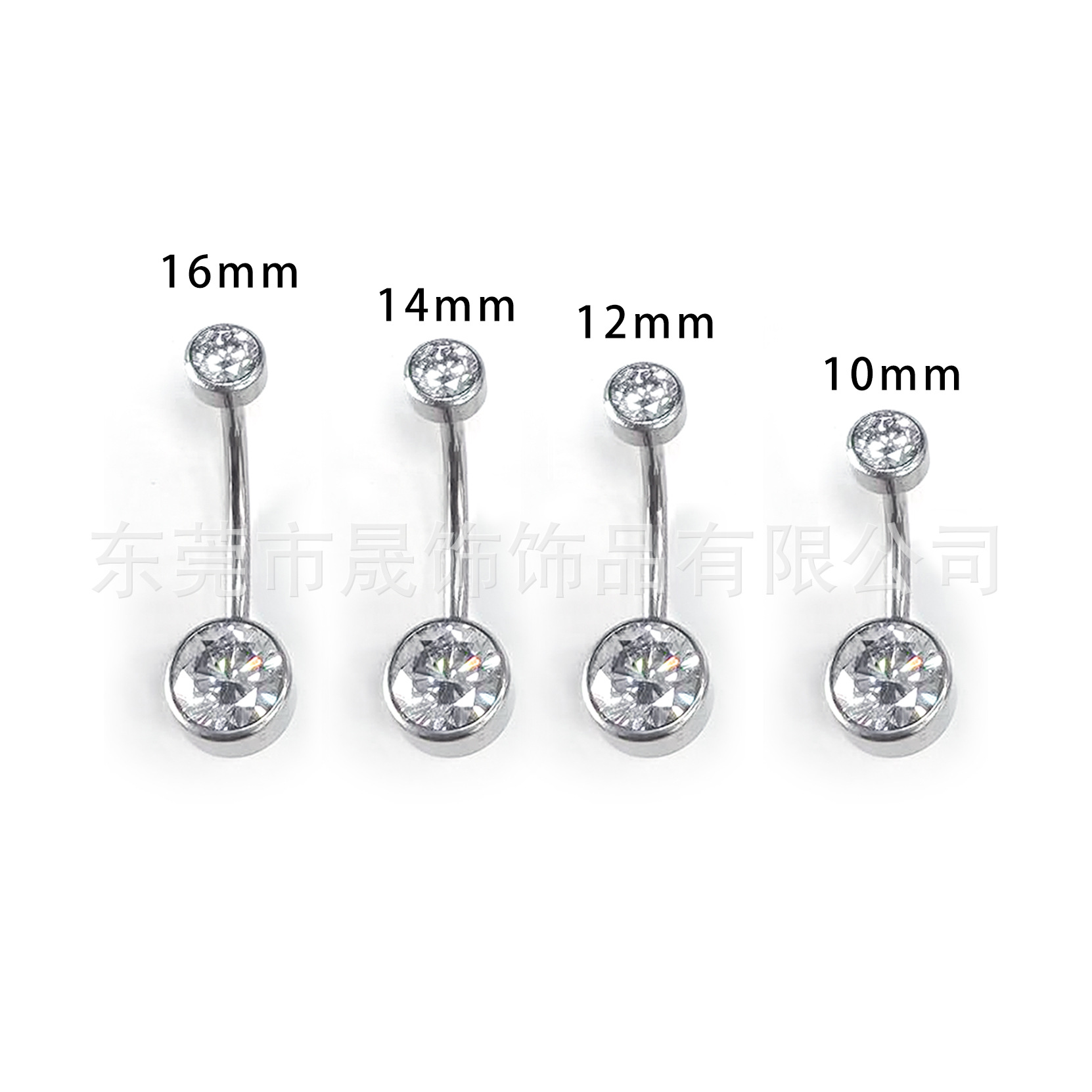 F136 Titanium Alloy 圆柱包 Cubic Zirconia Navel Ring G23 Titanium 内牙圆 包 Diamond Navel Ring Piercing Jewelry 厂家
