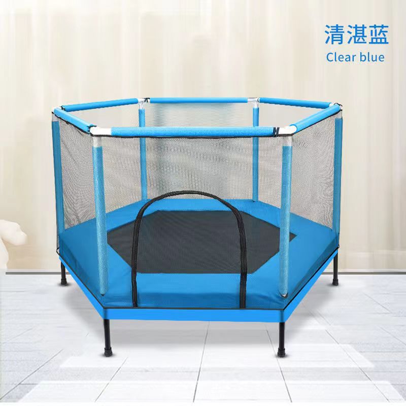 Cama de salto para niños cama de salto doméstica pequeña cama de salto para bebés con barandilla de seguridad cama elástica con tiro