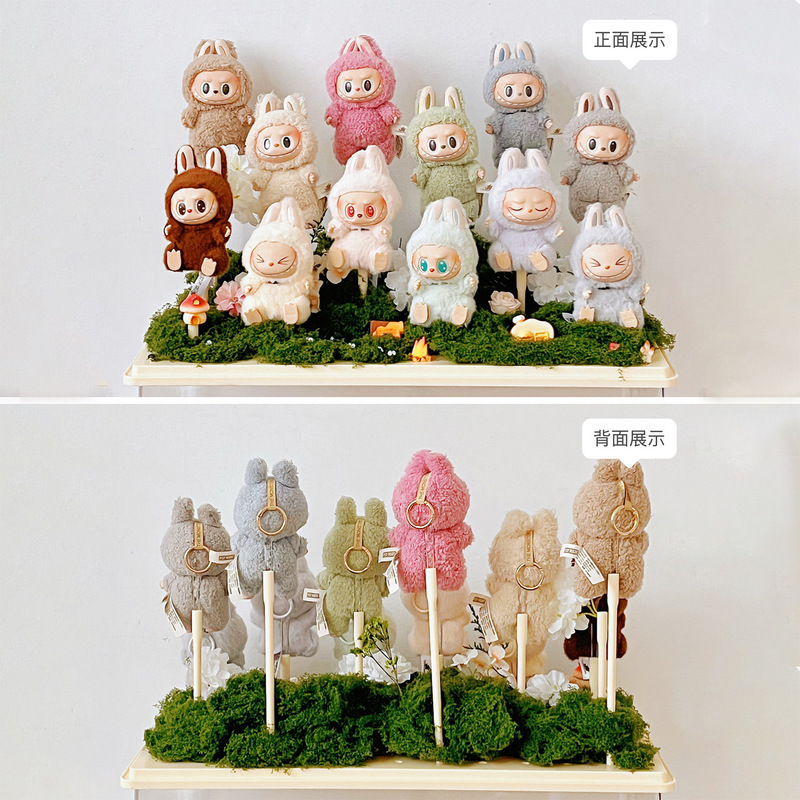 labubu展示盒透明拉布布防尘罩玩偶挂件展示架公仔娃娃收纳展示柜|undefined