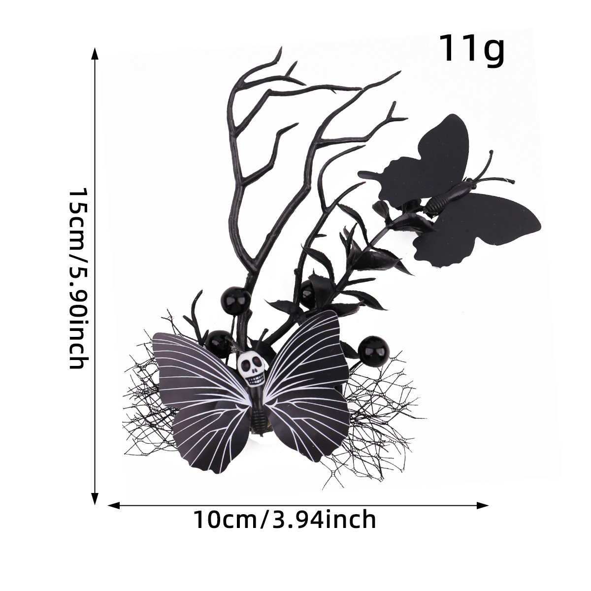 Nueva horquilla de Halloween, malla, mano fantasma, pinza BB, fiesta del festival fantasma, clip lateral de telaraña, tocado de mariposa negra, horquilla