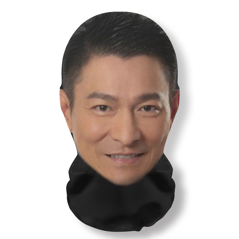 新款3D仿真人明星人脸装扮头套派对装饰面罩明星全脸搞笑网纱头套|undefined