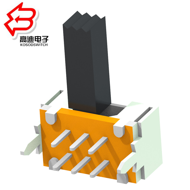 拨动开关两档双排2P2T 6脚2档拨动开关侧拨 侧拨2档滑动开关六脚