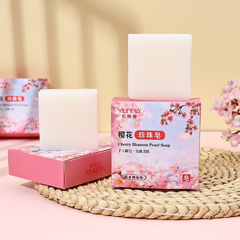 【記憶琳娜】桜真珠石けん桜精油石けん手作り石けん清潔潤い70G|undefined