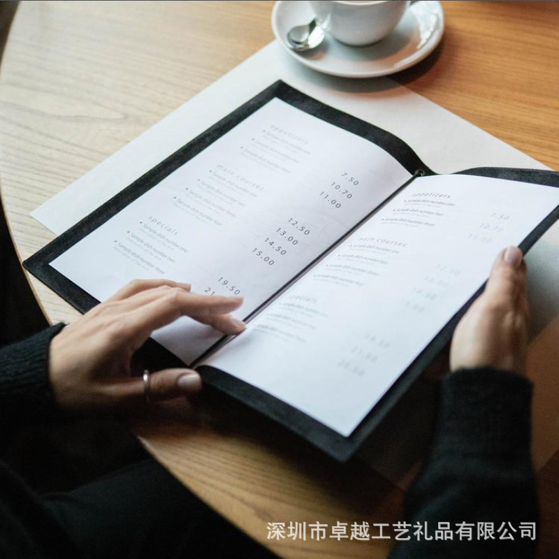 Simple Leather Hotel Menu Cover Restaurant Menu Fashion Textured Restaurant Menu Protective Leather Case