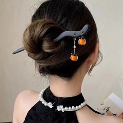 Hairpin in ancient style, modern Chinese rose step-flowers, high-end wooden hairpin, casual updo, simple and modern hairpin for children