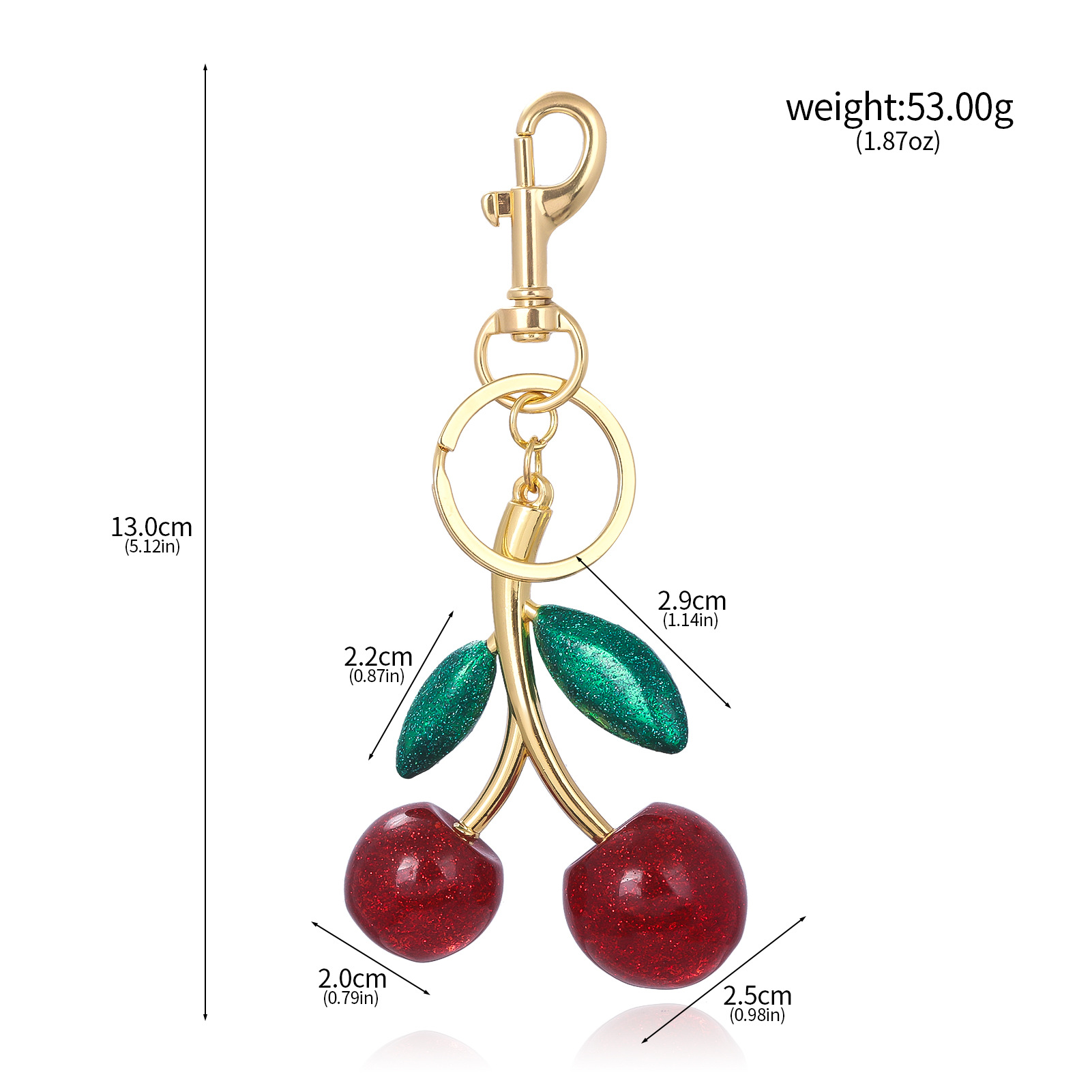 Cherry Pattern Cute Cherry Resin Women's Bag Pendant Keychain