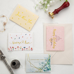 Creative small floral gold-leaf Valentine's Day INS floral shop gift baking small thank you blessing greeting card