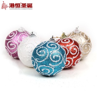 Foam Christmas Ball 8cm Sticky Gold Powder Painted Christmas Ball Christmas Tree Pendant Shopping Mall Hotel Window Decoration Ball