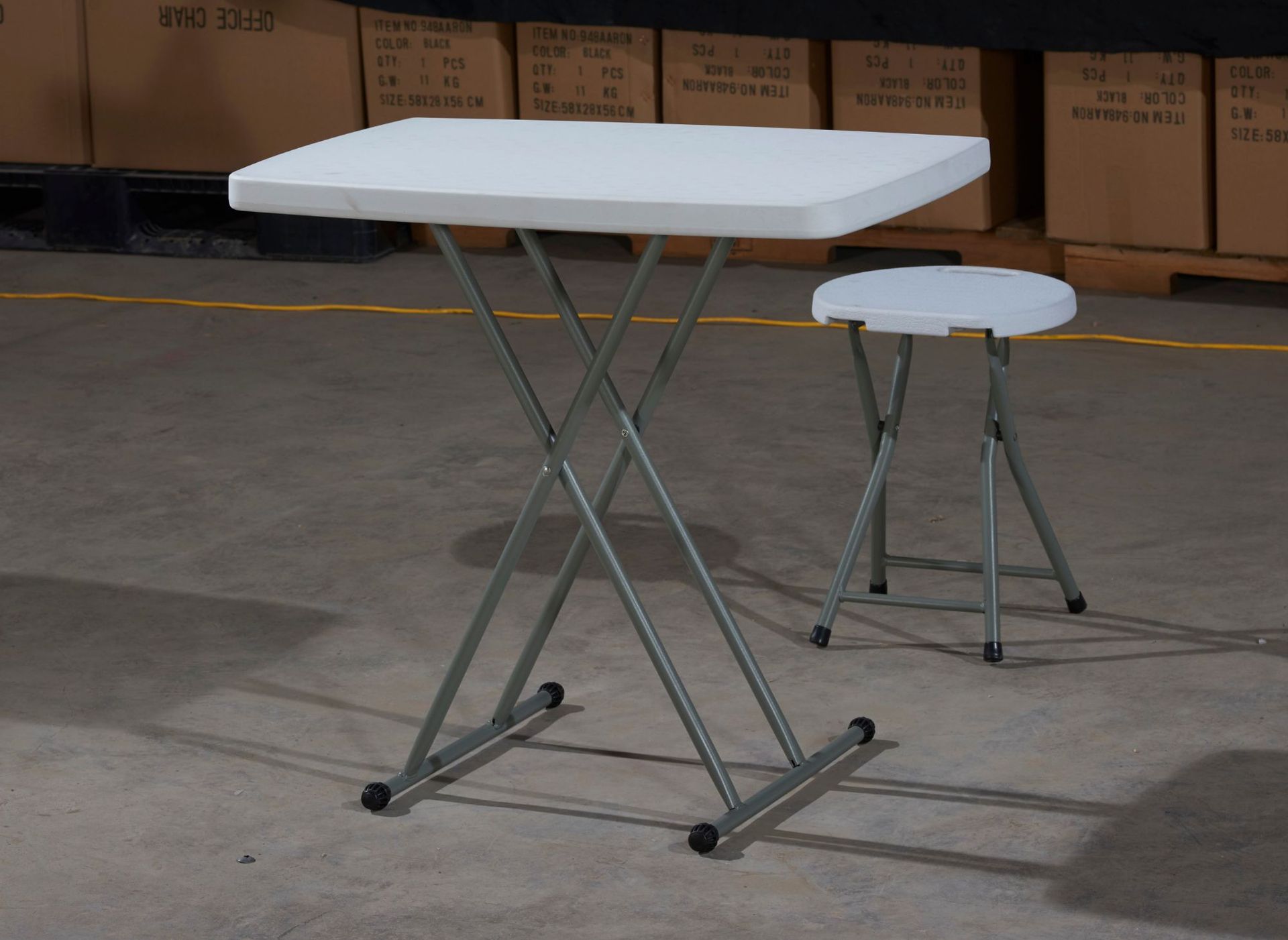 Mesa plegable redonda de plástico para exteriores, mesa de comedor portátil para ocio y hogar