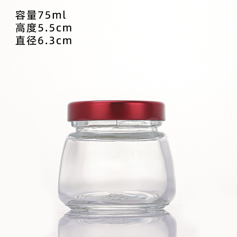 卸売 75 ミリリットルすぐに食べられる新鮮な煮込みツバメの巣ボトル蒸し可能高温耐性詰め替え空ボトルガラス蜂蜜フィッシュペーストジャムボトル|undefined