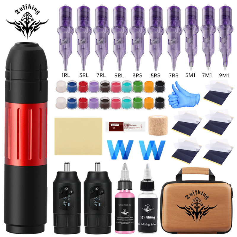 Juego de máquina de tatuaje de batería dual, pluma de tatuaje inalámbrica de alta duración, herramienta de tatuaje, fuente de alimentación de tatuaje portátil, equipo de tatuaje image 3